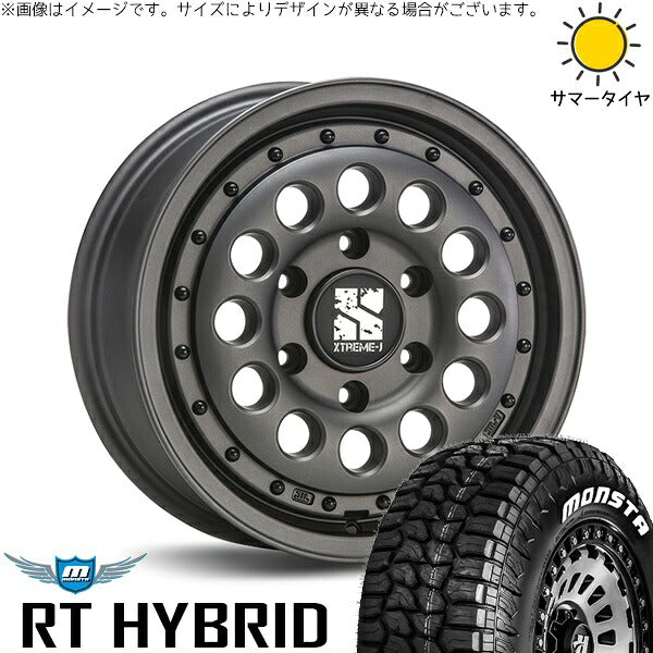 モンスタタイヤ RT ハイブリッド 215/65R16 ＋ エクストリームJ ラギッド ガンブラック 16インチ 6.5J +38 6H139.7P サマー・ホイール4本セット。1枚目。