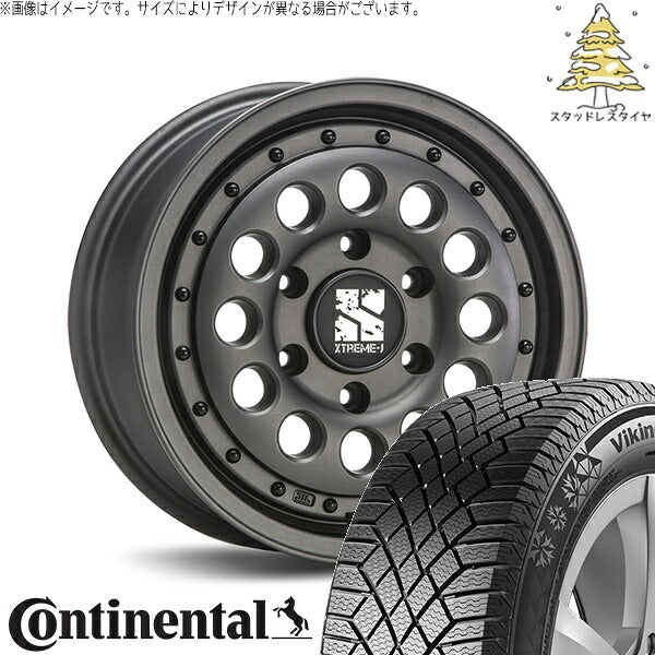 コンチネンタル バイキングコンタクト7 215/70R16 ＋ エクストリームJ ラギッド ガンブラック 16インチ 6.5J +38 6H139.7P スタッドレス・ホイール4本セット。1枚目。