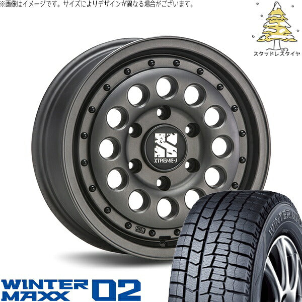 ダンロップ ウィンターマックス02 215/65R16 ＋ エクストリームJ ラギッド ガンブラック 16インチ 6.5J +38 6H139.7P スタッドレス・ホイール4本セット。1枚目。