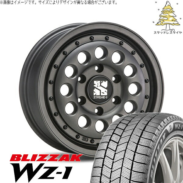ブリヂストン ブリザック WZ-1 215/65R16 ＋ エクストリームJ ラギッド ガンブラック 16インチ 6.5J +38 6H139.7P スタッドレス・ホイール4本セット。1枚目。