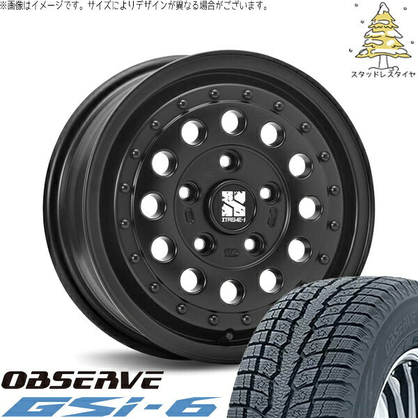 トーヨータイヤ オブザーブ Gsi-6 215/70R16 ＋ エクストリームJ ラギッド サテンブラック 16インチ 6.5J +38 6H139.7P スタッドレス・ホイール4本セット。1枚目。
