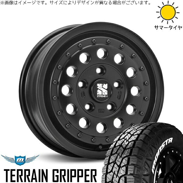 モンスタタイヤ テレーングリッパー 215/70R16 ＋ エクストリームJ ラギッド サテンブラック 16インチ 6.5J +38 6H139.7P サマー・ホイール4本セット。1枚目。