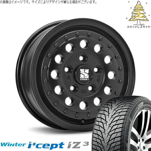 ハンコック ウィンターアイセプト IZ3 W636 215/65R16 ＋ エクストリームJ ラギッド サテンブラック 16インチ 6.5J +38 6H139.7P スタッドレス・ホイール4本セット。1枚目。