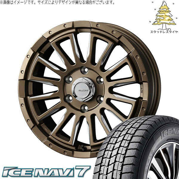 グッドイヤー アイスナビ7 215/60R17 ＋ マッコイズ RV-5 ブロンズミーリング 17インチ 6.5J +38 6H139.7P スタッドレス・ホイール4本セット。1枚目。