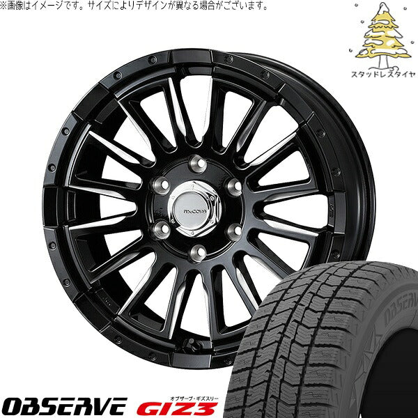 トーヨータイヤ オブザーブ GIZ3 215/60R17 ＋ マッコイズ RV-5 ブラックミーリング 17インチ 6.5J +38 6H139.7P スタッドレス・ホイール4本セット。1枚目。