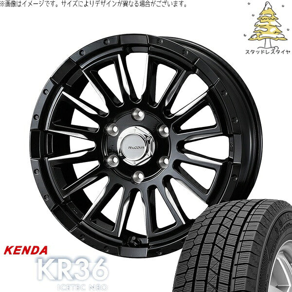 ケンダ アイステックネオ KR36 215/65R16 ＋ マッコイズ RV-5 ブラックミーリング 16インチ 6.5J +38 6H139.7P スタッドレス・ホイール4本セット。1枚目。