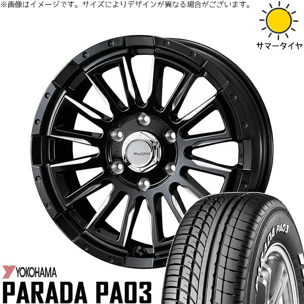 ヨコハマタイヤ パラダ PA03 215/65R16 ＋ マッコイズ RV-5 ブラックミーリング 16インチ 6.5J +38 6H139.7P サマー・ホイール4本セット。1枚目。