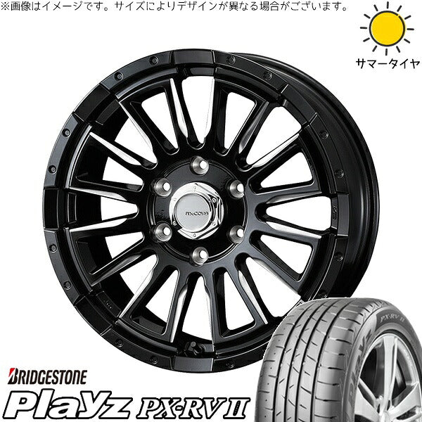 ブリヂストン プレイズ PX-RV2 215/60R17 ＋ マッコイズ RV-5 ブラックミーリング 17インチ 6.5J +38 6H139.7P サマー・ホイール4本セット。1枚目。