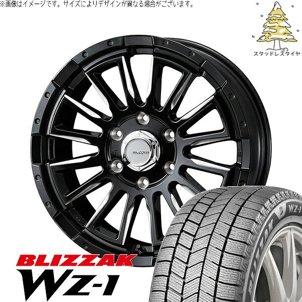 ブリヂストン ブリザック WZ-1 215/65R16 ＋ マッコイズ RV-5 ブラックミーリング 16インチ 6.5J +38 6H139.7P スタッドレス・ホイール4本セット。1枚目。