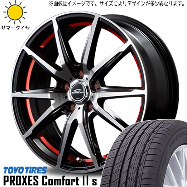 トーヨータイヤ プロクセス コンフォート2S 185/65R15 ＋ MIDホイール RX02 ブラックポリッシュ/レッド 15インチ 6J +45 5H100P サマー・ホイール4本セット。1枚目。