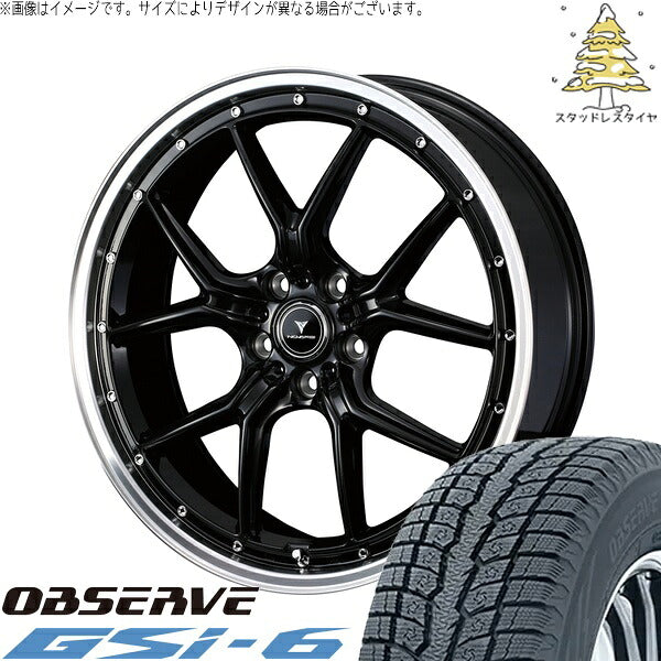 トーヨータイヤ オブザーブ Gsi-6 225/60R18 ＋ ノヴァリス アセット S1 ブラック/リムポリッシュ 18インチ 7.5J +53 5H114.3P スタッドレス・ホイール4本セット。1枚目。