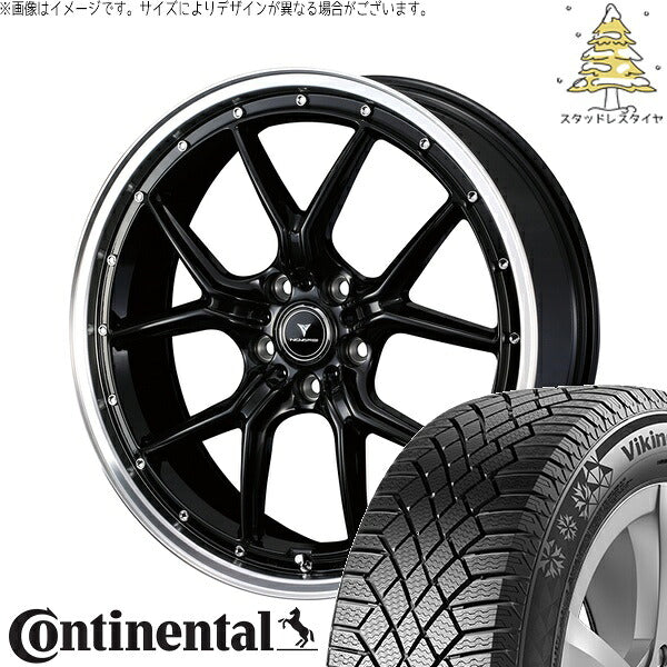 コンチネンタル バイキングコンタクト7 235/60R18 ＋ ノヴァリス アセット S1 ブラック/リムポリッシュ 18インチ 8J +42 5H114.3P スタッドレス・ホイール4本セット。1枚目。