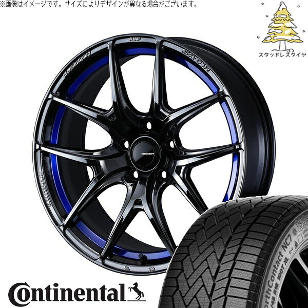 コンチネンタル ノースコンタクト NC7 225/50R18 ＋ ウェッズスポーツ SA01R ブルーライトクローム2 18インチ 8.5J +45 5H114.3P スタッドレス・ホイール4本セット。1枚目。