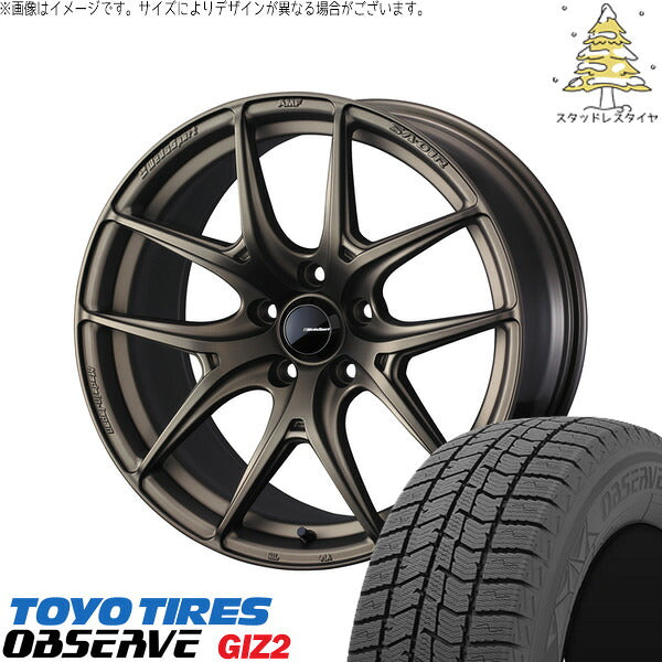 トーヨータイヤ OBSERVE 225/45R18 ＋ ウェッズスポーツ SA01R EJブロンズ 18インチ 8J +42 5H114.3P スタッドレス・ホイール4本セット。1枚目。