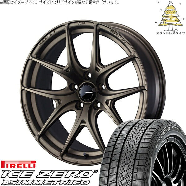 ピレリ アイスゼロアシンメトリコ 215/50R17 ＋ ウェッズスポーツ SA01R EJブロンズ 17インチ 7.5J +45 5H114.3P スタッドレス・ホイール4本セット。1枚目。