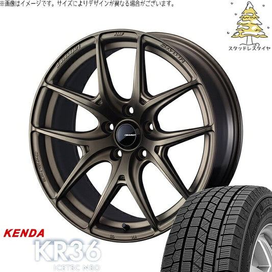 ケンダ アイステックネオ KR36 195/45R16 ＋ ウェッズスポーツ SA01R EJブロンズ 16インチ 6.5J +42 4H100P スタッドレス・ホイール4本セット。1枚目。