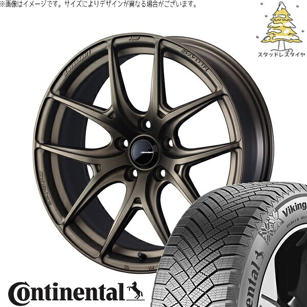コンチネンタル バイキングコンタクト8 225/40R18 ＋ ウェッズスポーツ SA01R EJブロンズ 18インチ 8.5J +35 5H114.3P スタッドレス・ホイール4本セット。1枚目。
