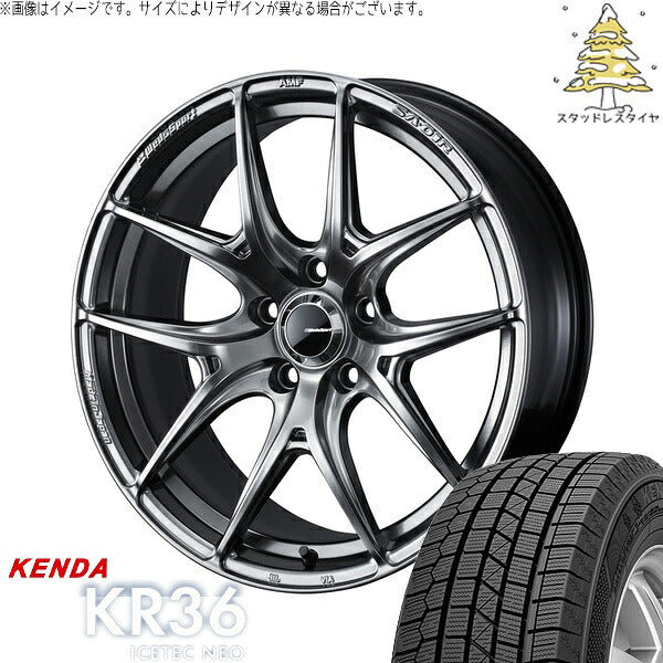ケンダ アイステックネオ KR36 235/50R18 ＋ ウェッズスポーツ SA01R プラチナシルバーブラック 18インチ 8J +42 5H114.3P スタッドレス・ホイール4本セット。1枚目。