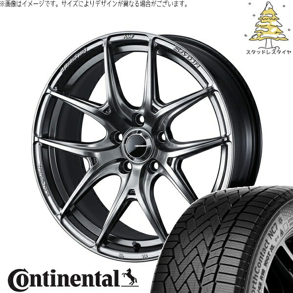 コンチネンタル ノースコンタクト NC7 225/45R17 ＋ ウェッズスポーツ SA01R プラチナシルバーブラック 17インチ 7.5J +45 5H114.3P スタッドレス・ホイール4本セット。1枚目。