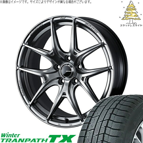 トーヨータイヤ ウィンタートランパス TX 225/60R17 ＋ ウェッズスポーツ SA01R プラチナシルバーブラック 17インチ 7J +53 5H114.3P スタッドレス・ホイール4本セット。1枚目。