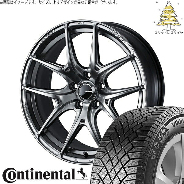 コンチネンタル バイキングコンタクト7 235/60R18 ＋ ウェッズスポーツ SA01R プラチナシルバーブラック 18インチ 7.5J +35 5H114.3P スタッドレス・ホイール4本セット。1枚目。