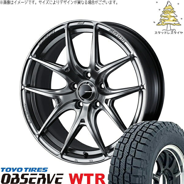 トーヨータイヤ オブザーブ W/T-R 225/70R16 ＋ ウェッズスポーツ SA01R プラチナシルバーブラック 16インチ 7J +42 5H114.3P スタッドレス・ホイール4本セット。1枚目。