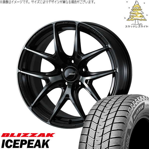 ブリヂストン ブリザック ICEPEAK 215/65R16 ＋ ウェッズスポーツ SA01R ウォースブラッククリアー 16インチ 6.5J +42 4H100P スタッドレス・ホイール4本セット。1枚目。