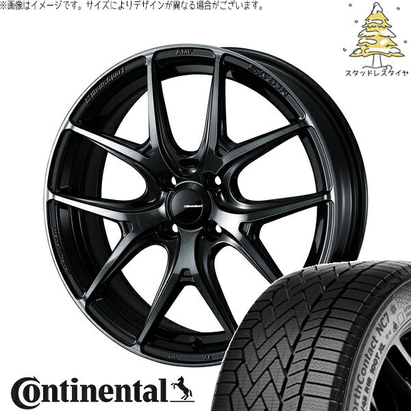 コンチネンタル ノースコンタクト NC7 175/65R15 ＋ ウェッズスポーツ SA01R ウォースブラッククリアー 15インチ 6J +48 4H100P スタッドレス・ホイール4本セット。1枚目。