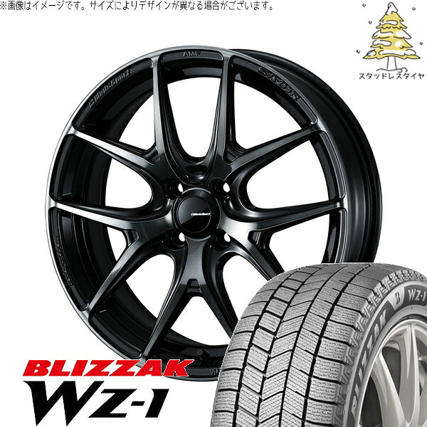 ブリヂストン ブリザック WZ-1 165/55R15 ＋ ウェッズスポーツ SA01R ウォースブラッククリアー 15インチ 5J +45 4H100P スタッドレス・ホイール4本セット。1枚目。