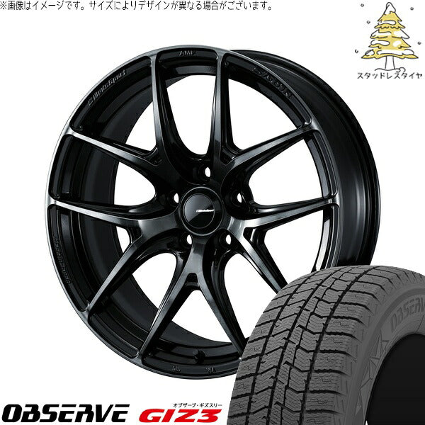 トーヨータイヤ オブザーブ GIZ3 245/40R18 ＋ ウェッズスポーツ SA01R ウォースブラッククリアー 18インチ 8.5J +45 5H114.3P スタッドレス・ホイール4本セット。1枚目。