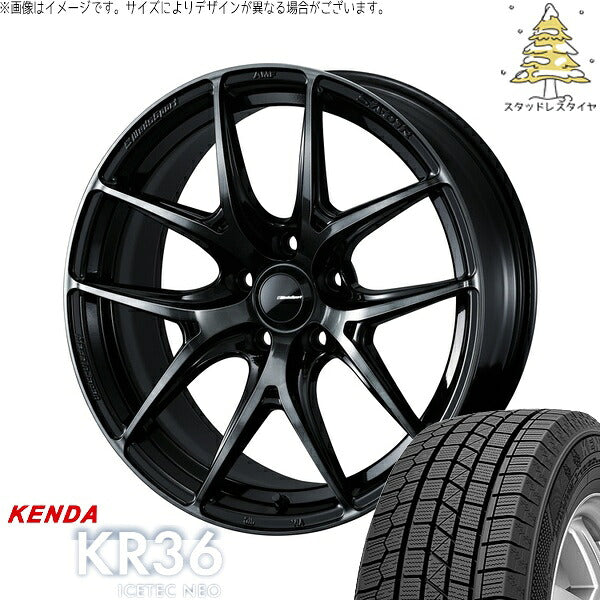 ケンダ アイステックネオ KR36 215/70R16 ＋ ウェッズスポーツ SA01R ウォースブラッククリアー 16インチ 7J +42 5H114.3P スタッドレス・ホイール4本セット。1枚目。