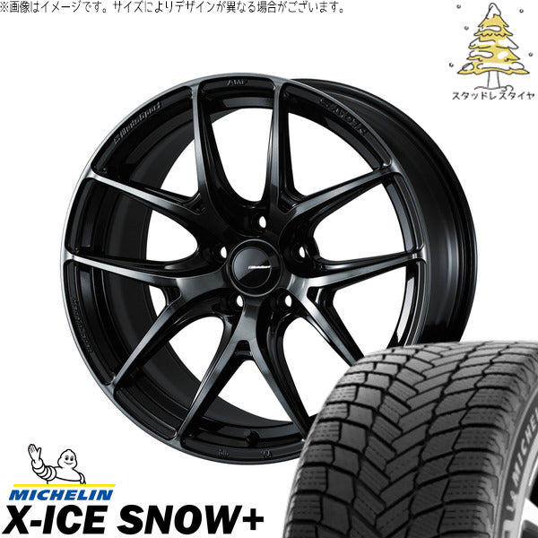 ミシュラン エックスアイス スノー+ 235/50R18 ＋ ウェッズスポーツ SA01R ウォースブラッククリアー 18インチ 8.5J +45 5H114.3P スタッドレス・ホイール4本セット。1枚目。