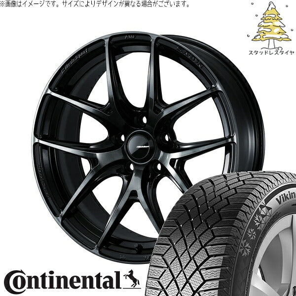 コンチネンタル バイキングコンタクト7 235/60R18 ＋ ウェッズスポーツ SA01R ウォースブラッククリアー 18インチ 8J +42 5H114.3P スタッドレス・ホイール4本セット。1枚目。