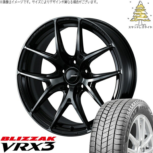 ブリヂストン ブリザック VRX3 225/40R18 ＋ ウェッズスポーツ SA01R ウォースブラッククリアー 18インチ 8.5J +45 5H100P スタッドレス・ホイール4本セット。1枚目。