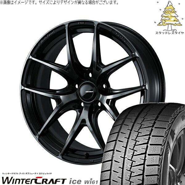 クムホ ウィンタークラフト アイス Wi61 215/45R17 ＋ ウェッズスポーツ SA01R ウォースブラッククリアー 17インチ 7J +48 5H114.3P スタッドレス・ホイール4本セット。1枚目。