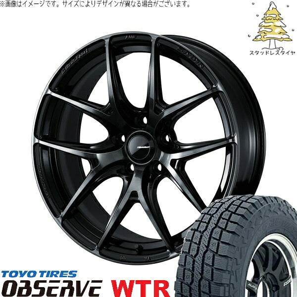 トーヨータイヤ オブザーブ W/T-R 245/65R17 ＋ ウェッズスポーツ SA01R ウォースブラッククリアー 17インチ 7J +40 5H114.3P スタッドレス・ホイール4本セット。1枚目。