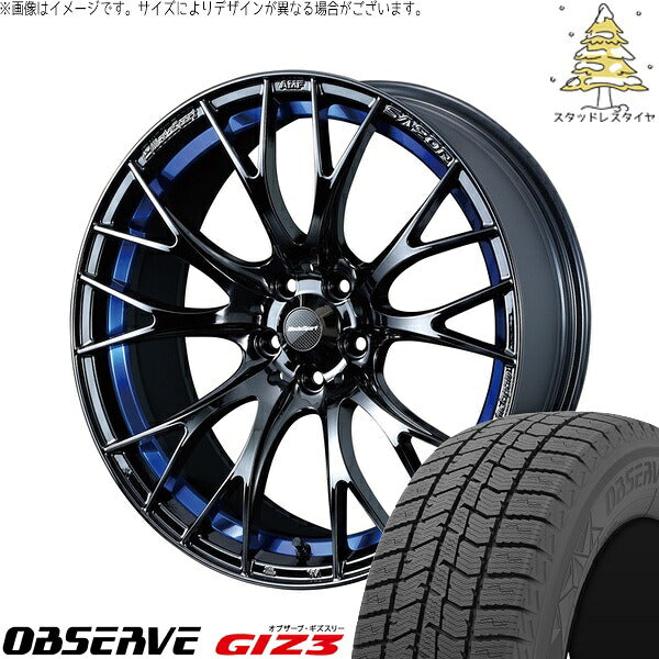 トーヨータイヤ オブザーブ GIZ3 245/40R18 ＋ ウェッズスポーツ SA20R ブルーライトクローム2 18インチ 8.5J +50 5H114.3P スタッドレス・ホイール4本セット。1枚目。