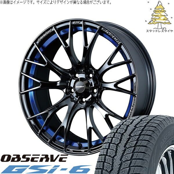トーヨータイヤ オブザーブ Gsi-6 235/55R18 ＋ ウェッズスポーツ SA20R ブルーライトクローム2 18インチ 7.5J +35 5H114.3P スタッドレス・ホイール4本セット。1枚目。
