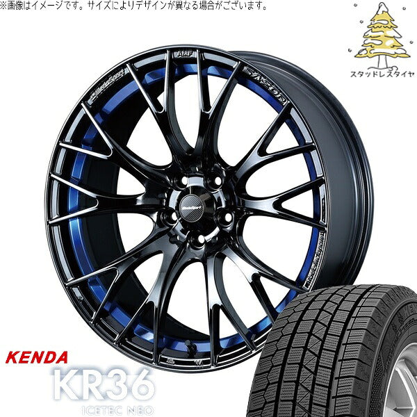 ケンダ アイステックネオ KR36 165/60R15 ＋ ウェッズスポーツ SA20R ブルーライトクローム2 15インチ 5J +45 4H100P スタッドレス・ホイール4本セット。1枚目。