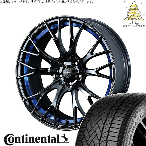 コンチネンタル ノースコンタクト NC7 225/50R18 ＋ ウェッズスポーツ SA20R ブルーライトクローム2 18インチ 7.5J +45 5H100P スタッドレス・ホイール4本セット。1枚目。