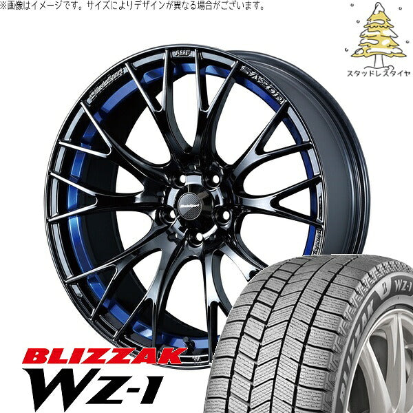 ブリヂストン ブリザック WZ-1 245/40R18 ＋ ウェッズスポーツ SA20R ブルーライトクローム2 18インチ 8.5J +35 5H114.3P スタッドレス・ホイール4本セット。1枚目。