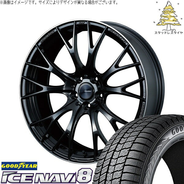 グッドイヤー アイスナビ8 245/40R19 ＋ ウェッズスポーツ SA20R メタルブラックF 19インチ 8.5J +38 5H114.3P スタッドレス・ホイール4本セット。1枚目。