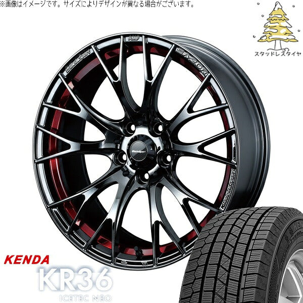 ケンダ アイステックネオ KR36 225/45R18 ＋ ウェッズスポーツ SA20R レッドライトクローム 18インチ 7.5J +45 5H114.3P スタッドレス・ホイール4本セット。1枚目。