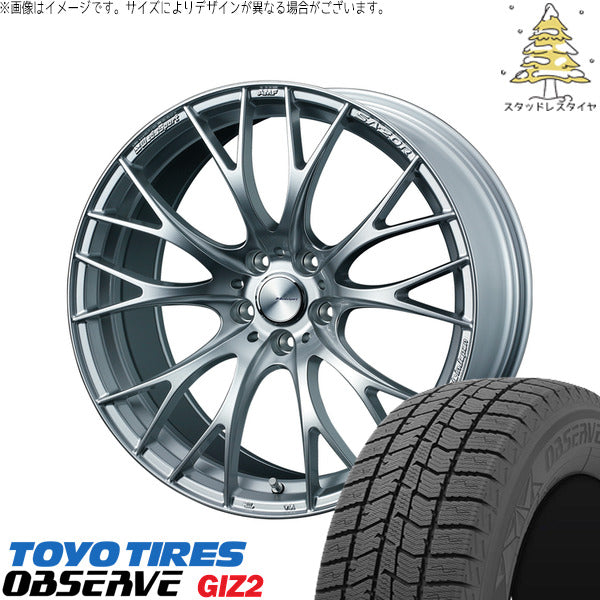 トーヨータイヤ OBSERVE 195/50R19 ＋ ウェッズスポーツ SA20R VIシルバー 19インチ 8.5J +45 5H114.3P スタッドレス・ホイール4本セット。1枚目。