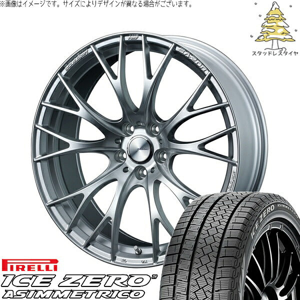 ピレリ アイスゼロアシンメトリコ 255/50R20 ＋ ウェッズスポーツ SA20R VIシルバー 20インチ 8.5J +45 5H114.3P スタッドレス・ホイール4本セット。1枚目。