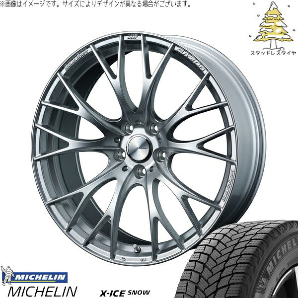 ミシュラン エックスアイス スノー 245/35R20 ＋ ウェッズスポーツ SA20R VIシルバー 20インチ 8.5J +45 5H114.3P スタッドレス・ホイール4本セット。1枚目。