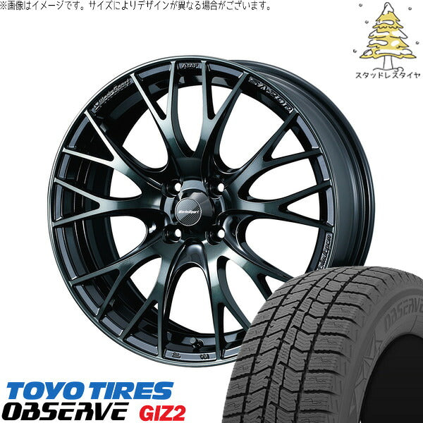トーヨータイヤ OBSERVE 185/65R15 ＋ ウェッズスポーツ SA20R ウォースブラッククリアー 15インチ 6J +48 4H100P スタッドレス・ホイール4本セット。1枚目。