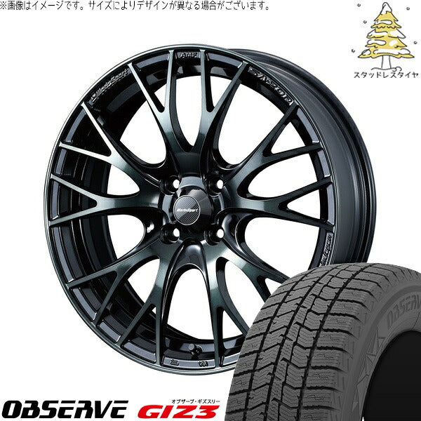 トーヨータイヤ オブザーブ GIZ3 165/55R15 ＋ ウェッズスポーツ SA20R ウォースブラッククリアー 15インチ 5J +45 4H100P スタッドレス・ホイール4本セット。1枚目。