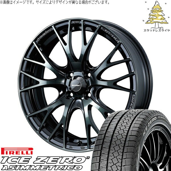 ピレリ アイスゼロアシンメトリコ 175/65R15 ＋ ウェッズスポーツ SA20R ウォースブラッククリアー 15インチ 6J +48 4H100P スタッドレス・ホイール4本セット。1枚目。