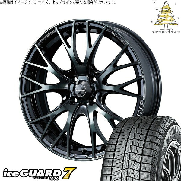 ヨコハマタイヤ アイスガードセブン IG70 185/65R15 ＋ ウェッズスポーツ SA20R ウォースブラッククリアー 15インチ 6J +48 4H100P スタッドレス・ホイール4本セット。1枚目。